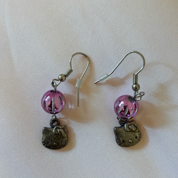 Sanrio Jewelry - Vintage Y2K 2007 Pink & Silver Tone Sanrio Hello Kitty Ball Drop Earrings